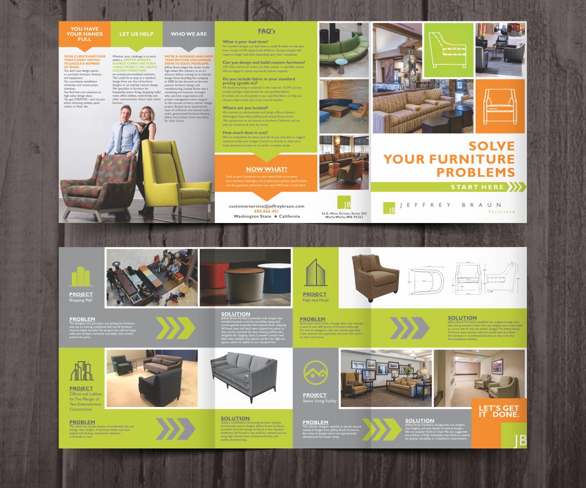 Design de Brochure par Cut and Glue pour Jeffrey Braun Furniture | Design #12069574