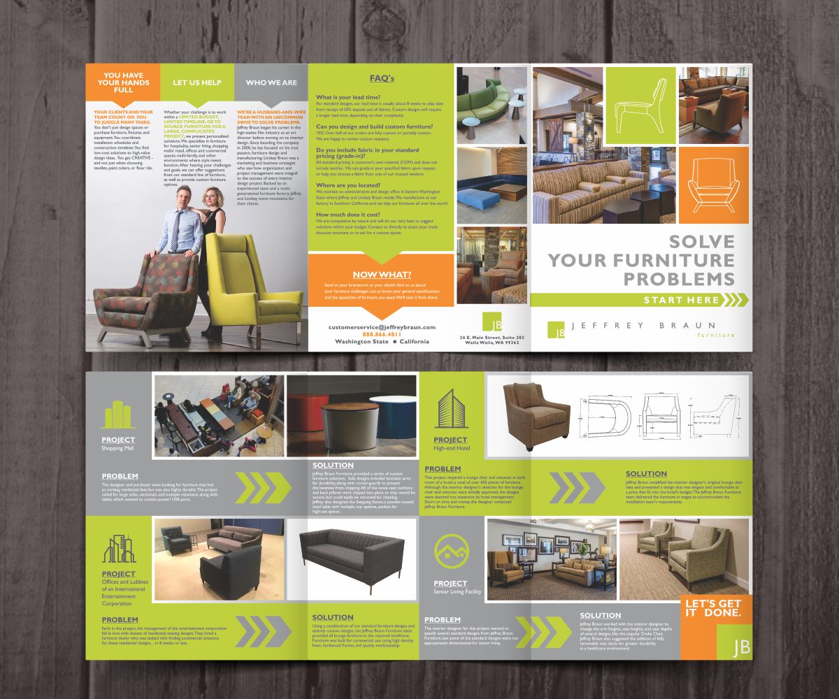 Design de Brochure par Cut and Glue pour Jeffrey Braun Furniture | Design #12550502
