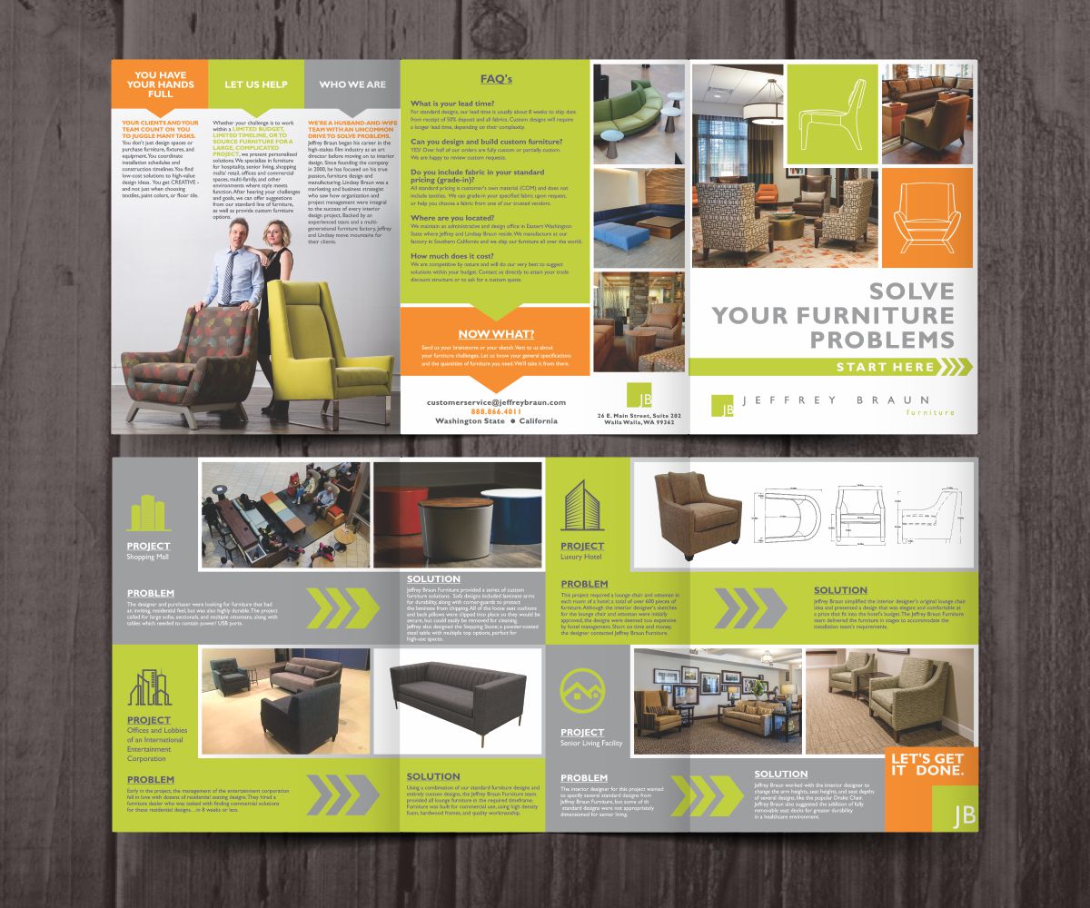 Design de Brochure par Cut and Glue pour Jeffrey Braun Furniture | Design #12594759