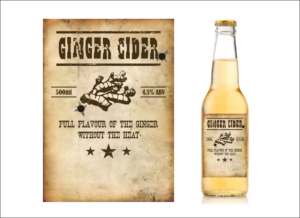 fugitive cider - bottle label, and poster