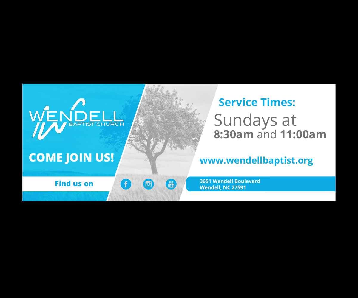 Signage Design by JLG Studios for Wendell Baptist Church | Design: #12050576