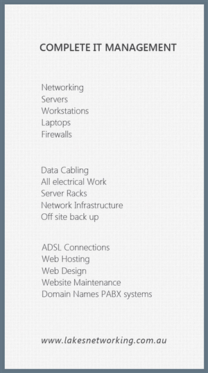 Diseño de Tarjeta de Presentación por Stoica Alin Ilie para Lakes Networking | Diseño: #2390138