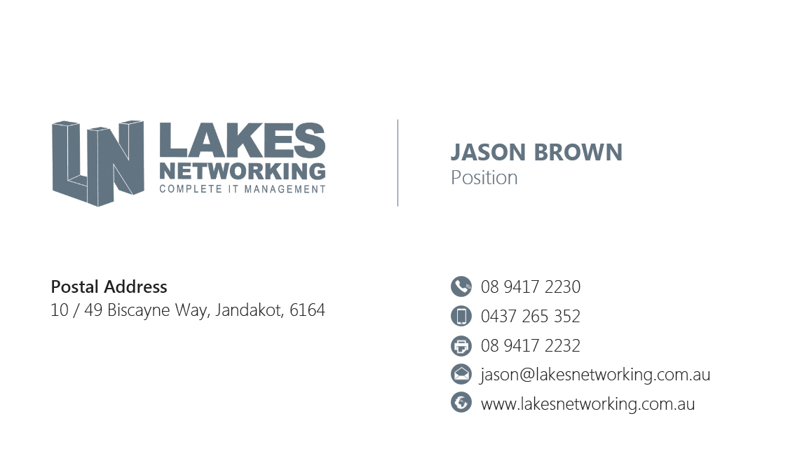 Diseño de Tarjeta de Presentación por Stoica Alin Ilie para Lakes Networking | Diseño #2390516