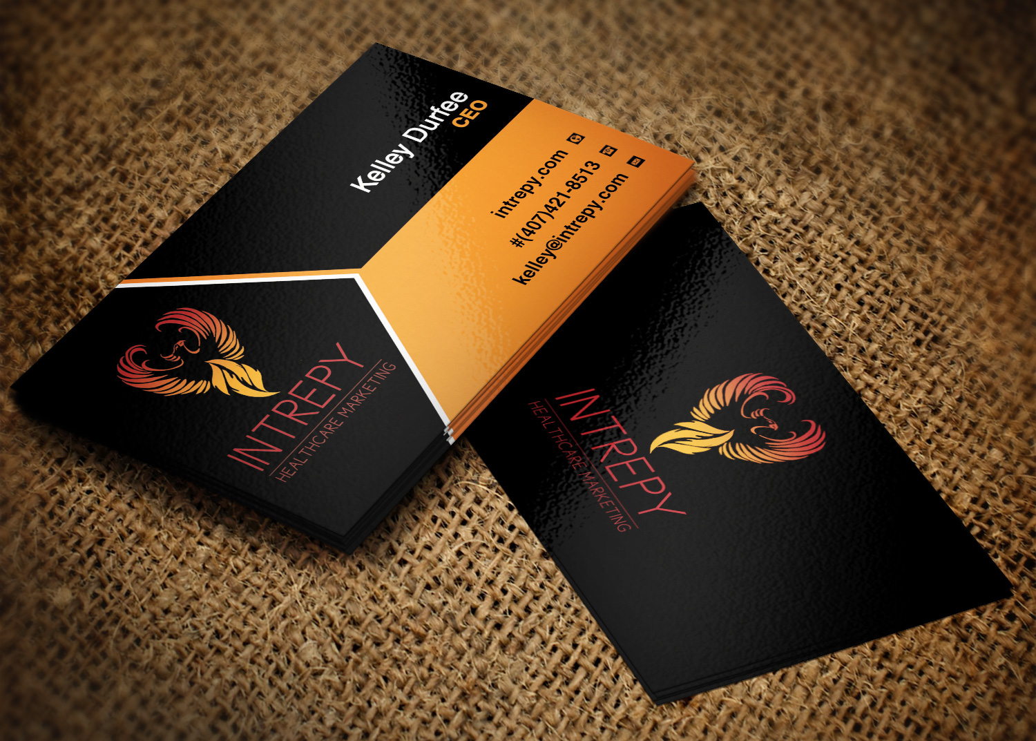 Business Card Design by Nilu for Intrepy Healthcare Marketing | Design #12039462