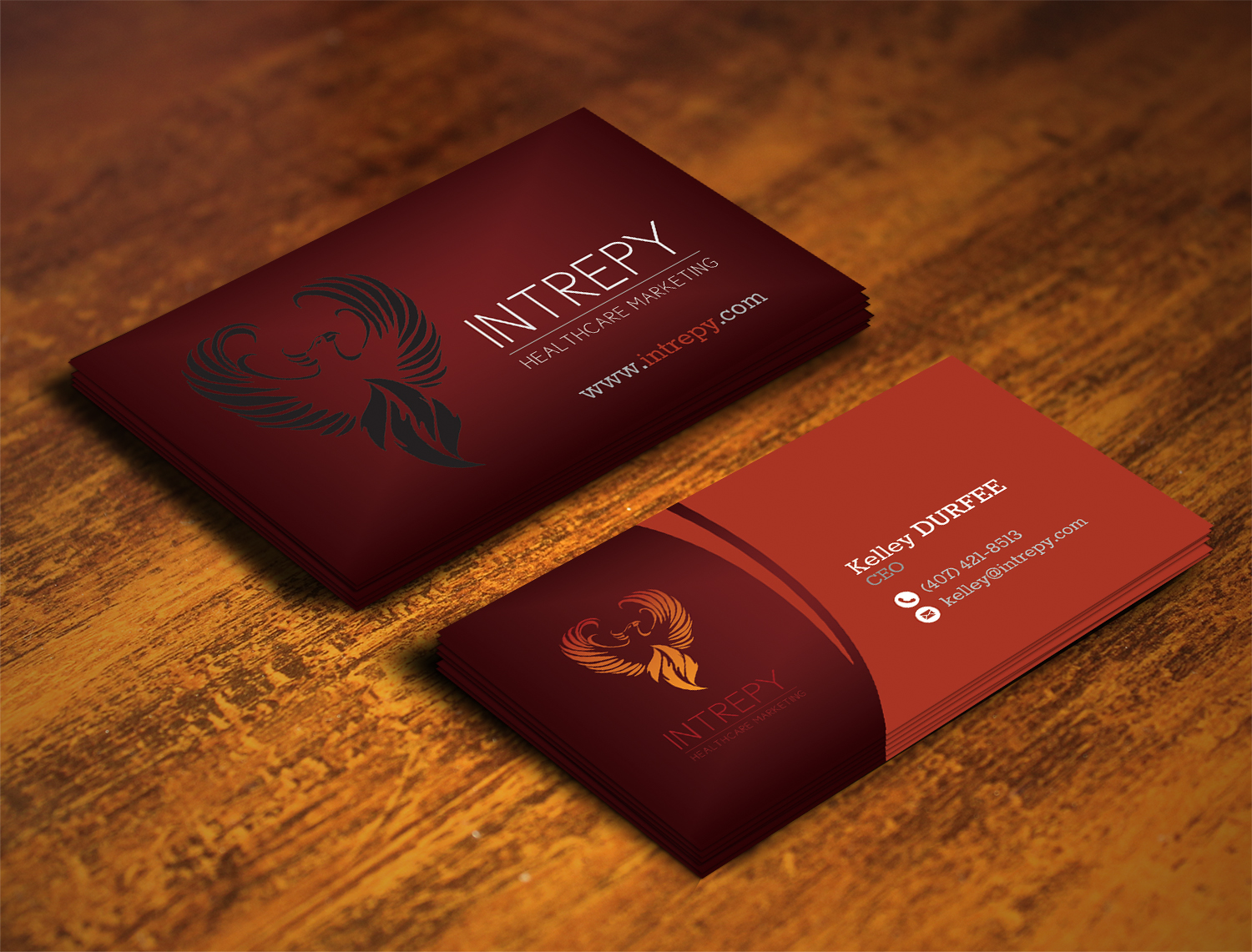 Business Card Design by alhemique1 for Intrepy Healthcare Marketing | Design #12048186
