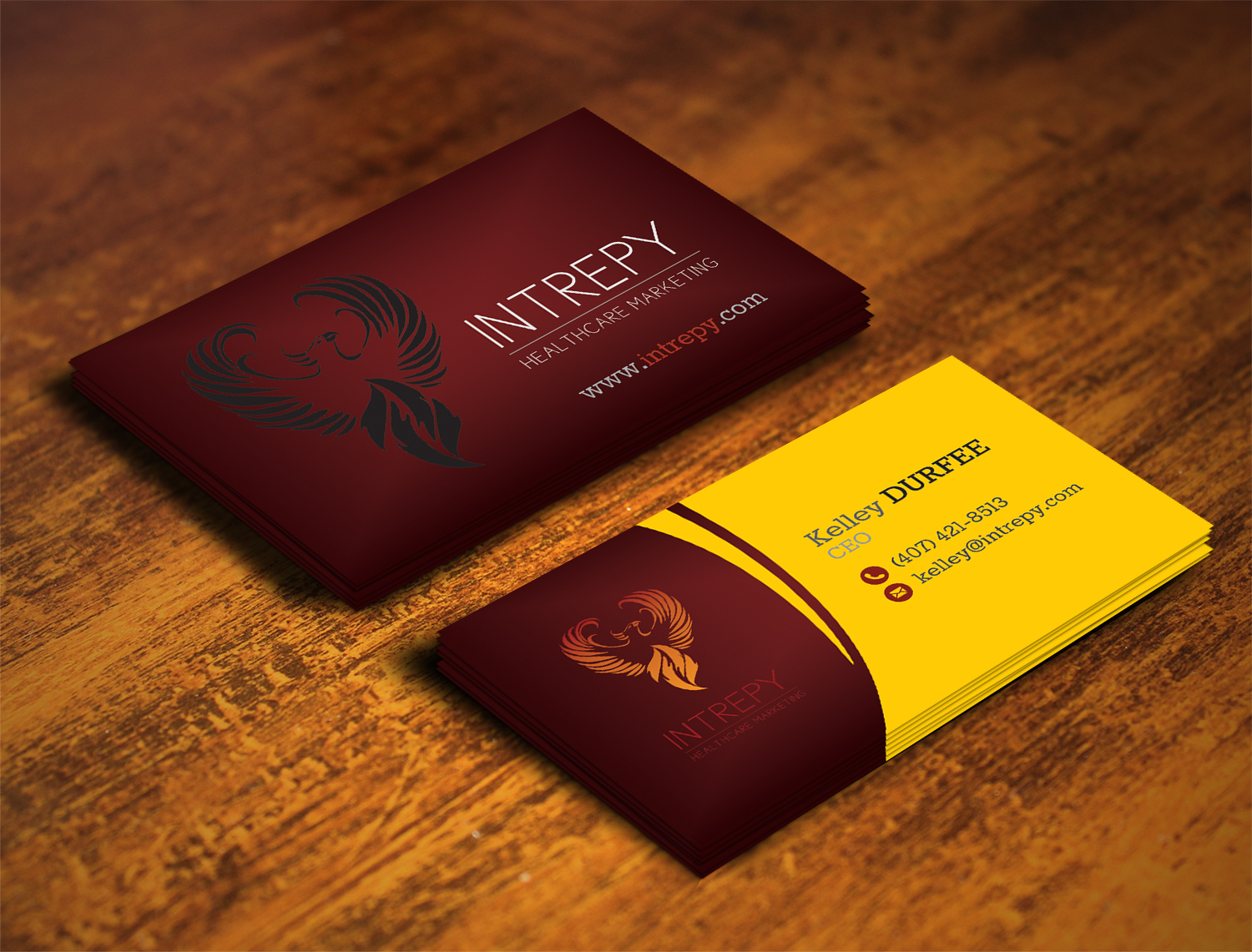 Business Card Design by alhemique1 for Intrepy Healthcare Marketing | Design #12048188