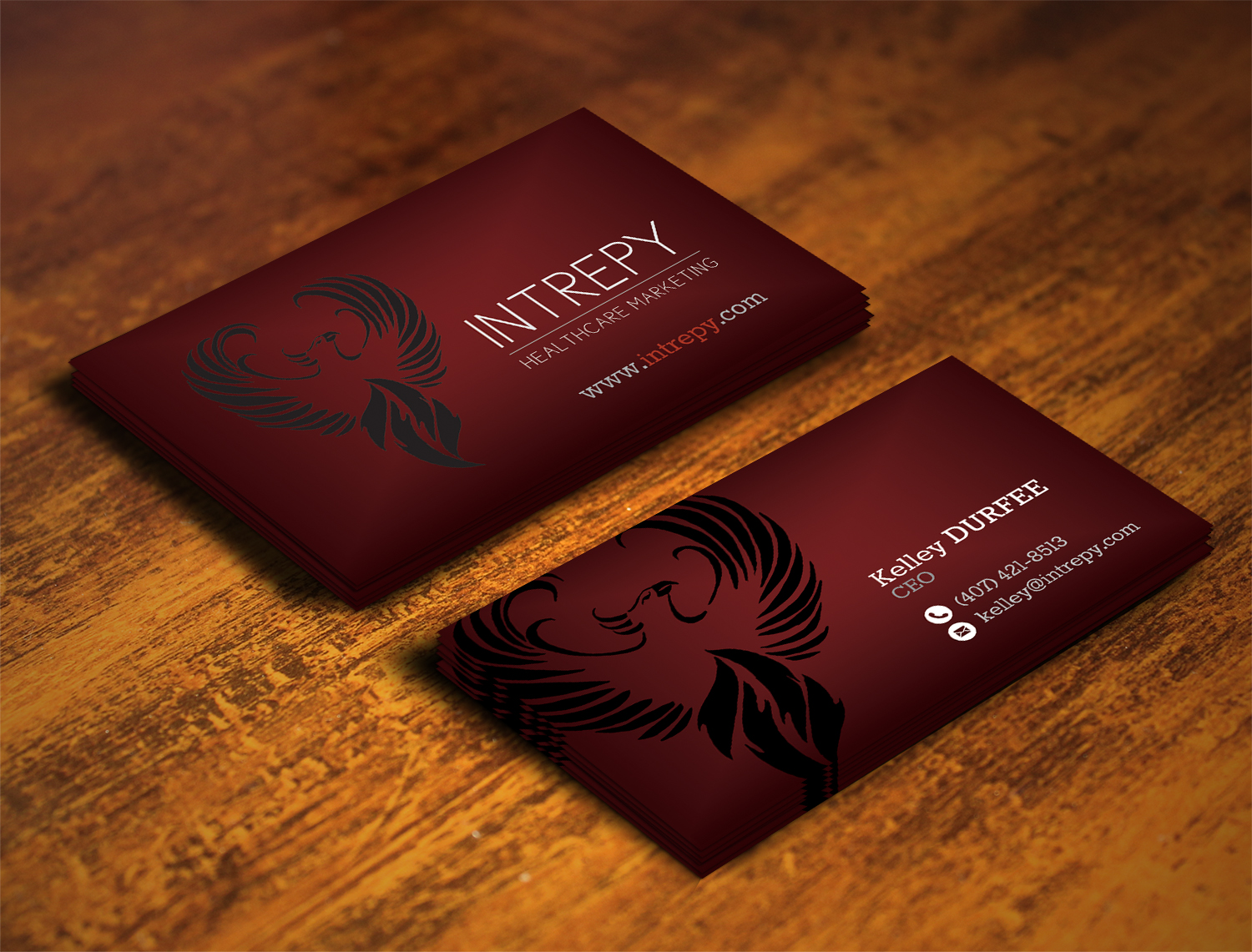 Business Card Design by alhemique1 for Intrepy Healthcare Marketing | Design #12048192