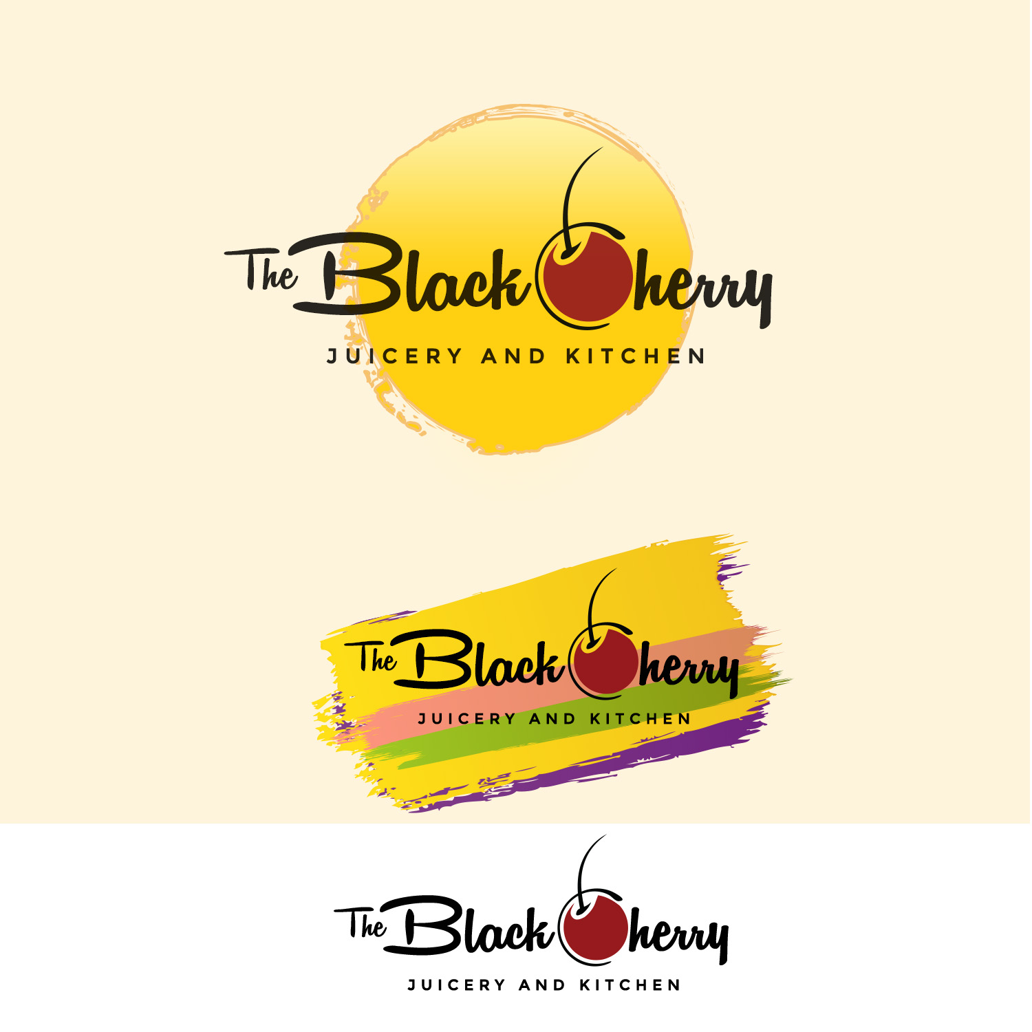 Logo Design by DesignDomina for The Black Cherry Juicery and Kitchen | Design #12058998