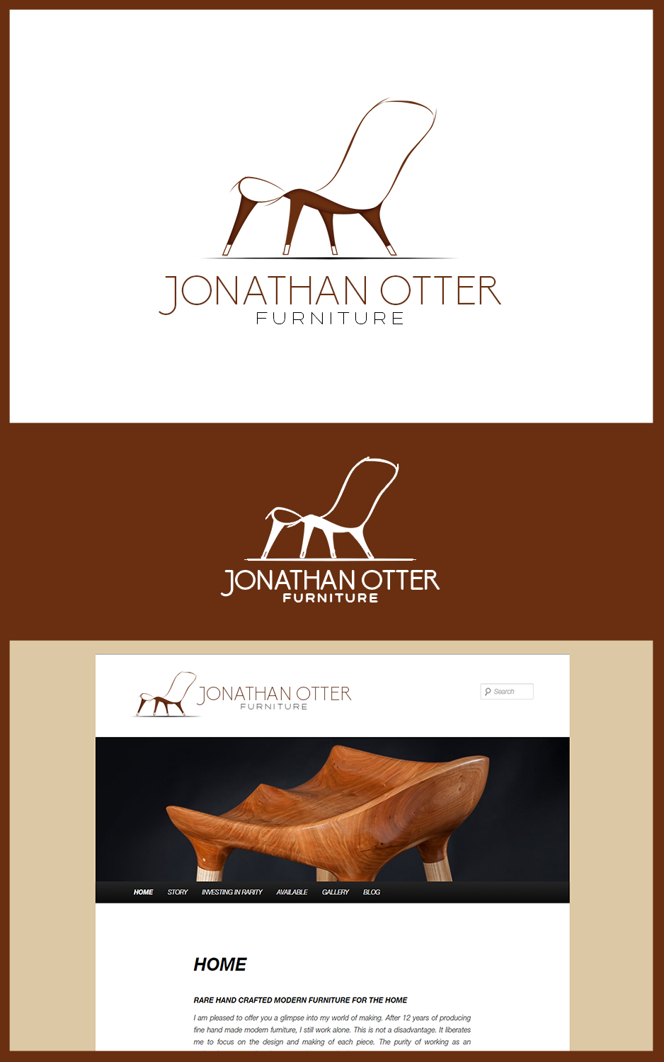 Logo Design by rivemediadesign for Jonathan  Otter - Furniture Maker | Design #12095923