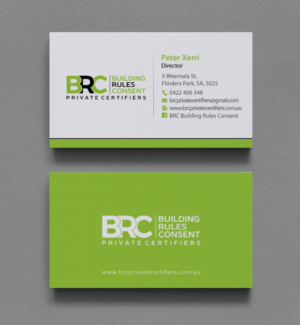 BRC Building Rules Consent Private Certifiers | Business Card Design by chandrayaan.creative
