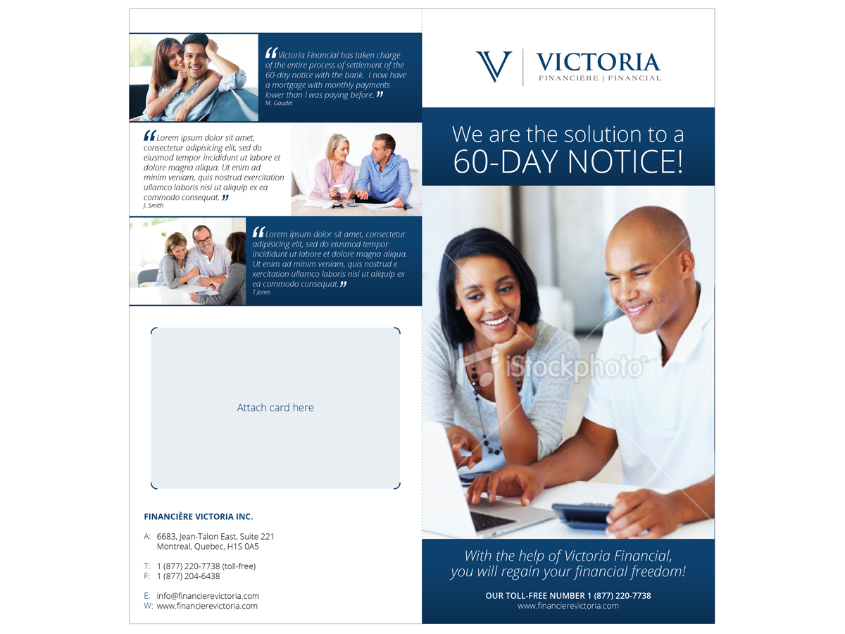 Broschüren-Design von Pedrocca für Financière Victoria Inc. | Design #2379403