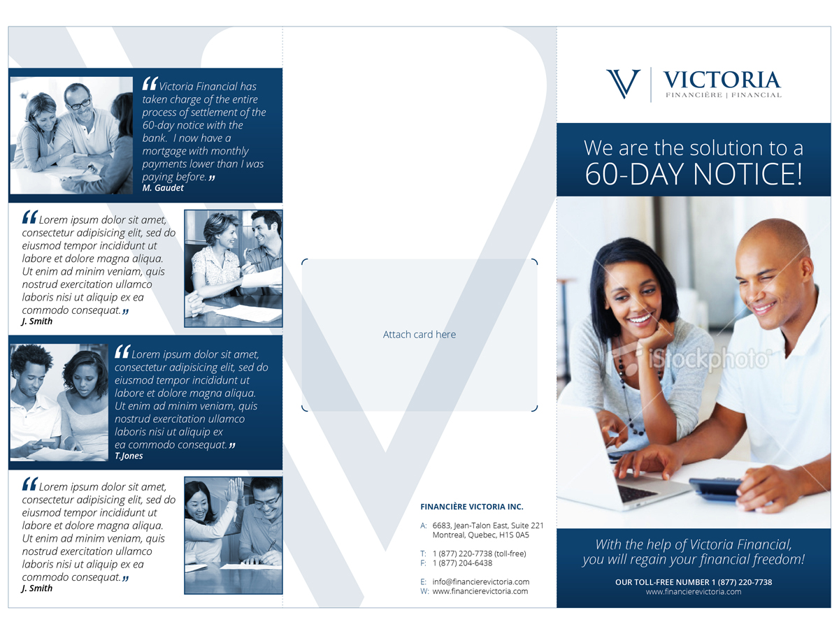 Broschüren-Design von Pedrocca für Financière Victoria Inc. | Design #2380869