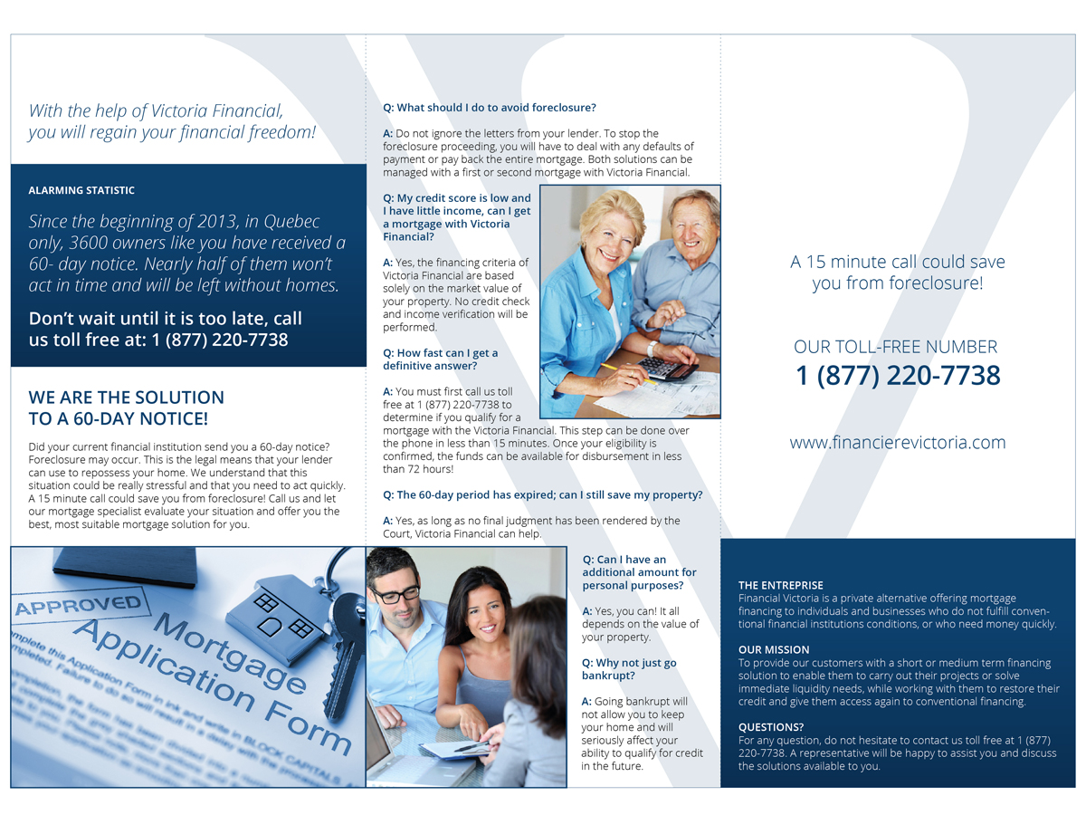 Broschüren-Design von Pedrocca für Financière Victoria Inc. | Design #2380872