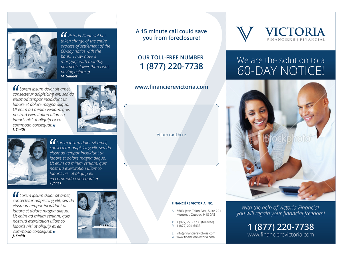 Broschüren-Design von Pedrocca für Financière Victoria Inc. | Design #2409805