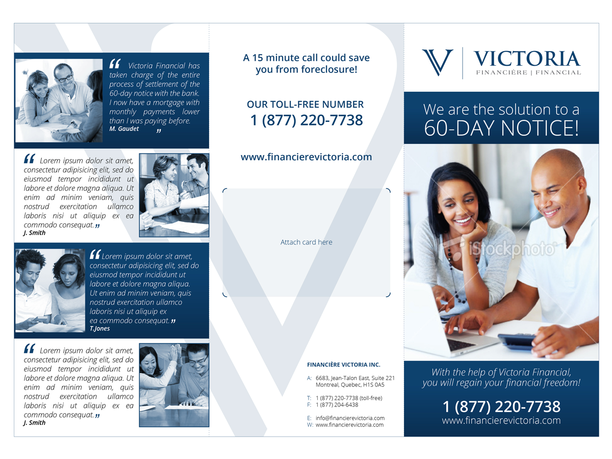 Broschüren-Design von Pedrocca für Financière Victoria Inc. | Design #2410702