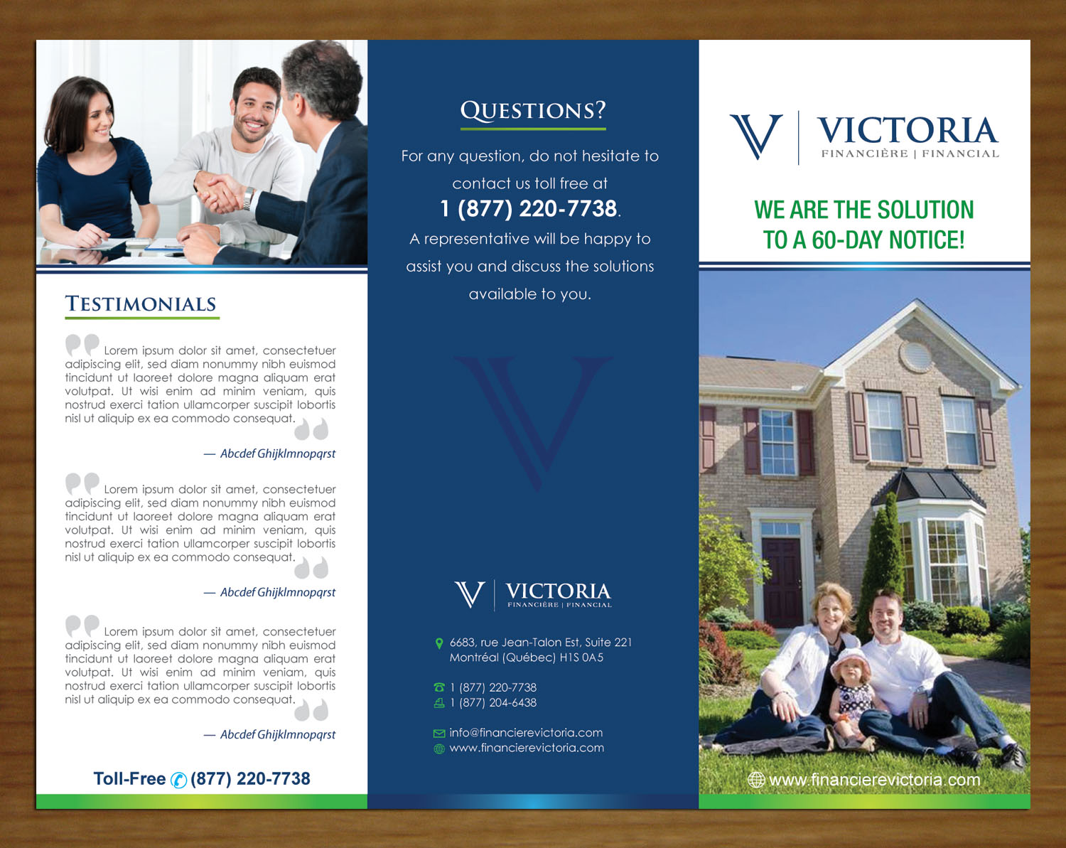 Broschüren-Design von Sbss für Financière Victoria Inc. | Design #2391832