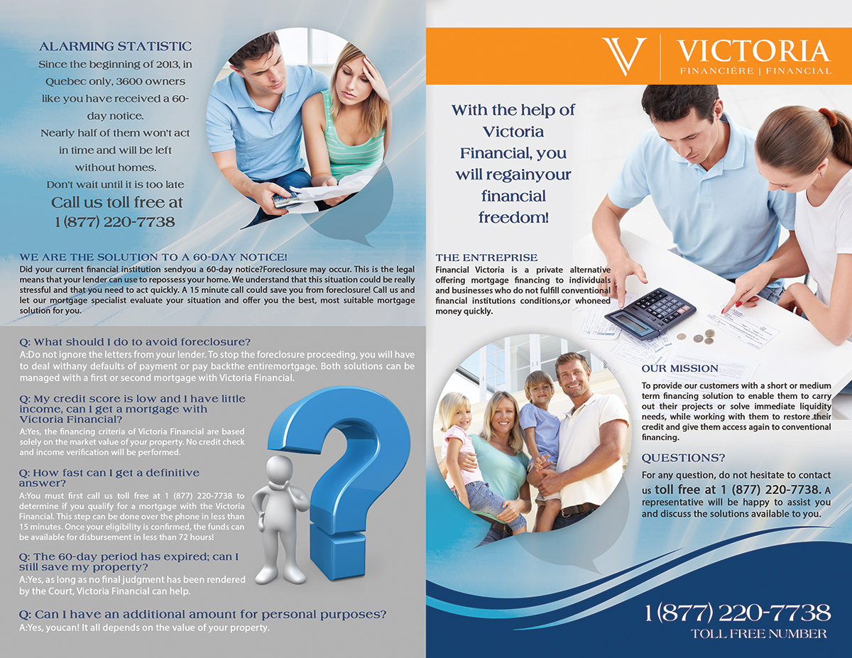 Broschüren-Design von VEGA-Designs für Financière Victoria Inc. | Design #2397794