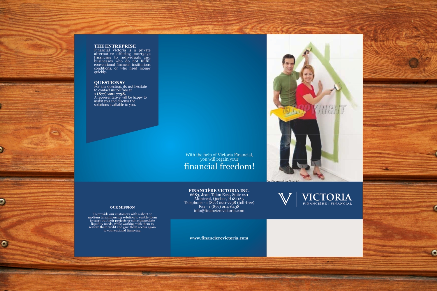 Broschüren-Design von barinix für Financière Victoria Inc. | Design #2409588