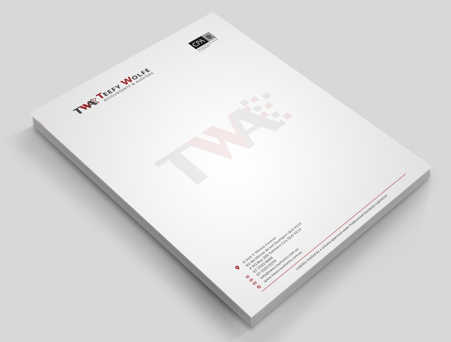 Schreibwaren-Design von Eggo May P für Teefy Wolfe Accountants & Auditors | Design #12077258