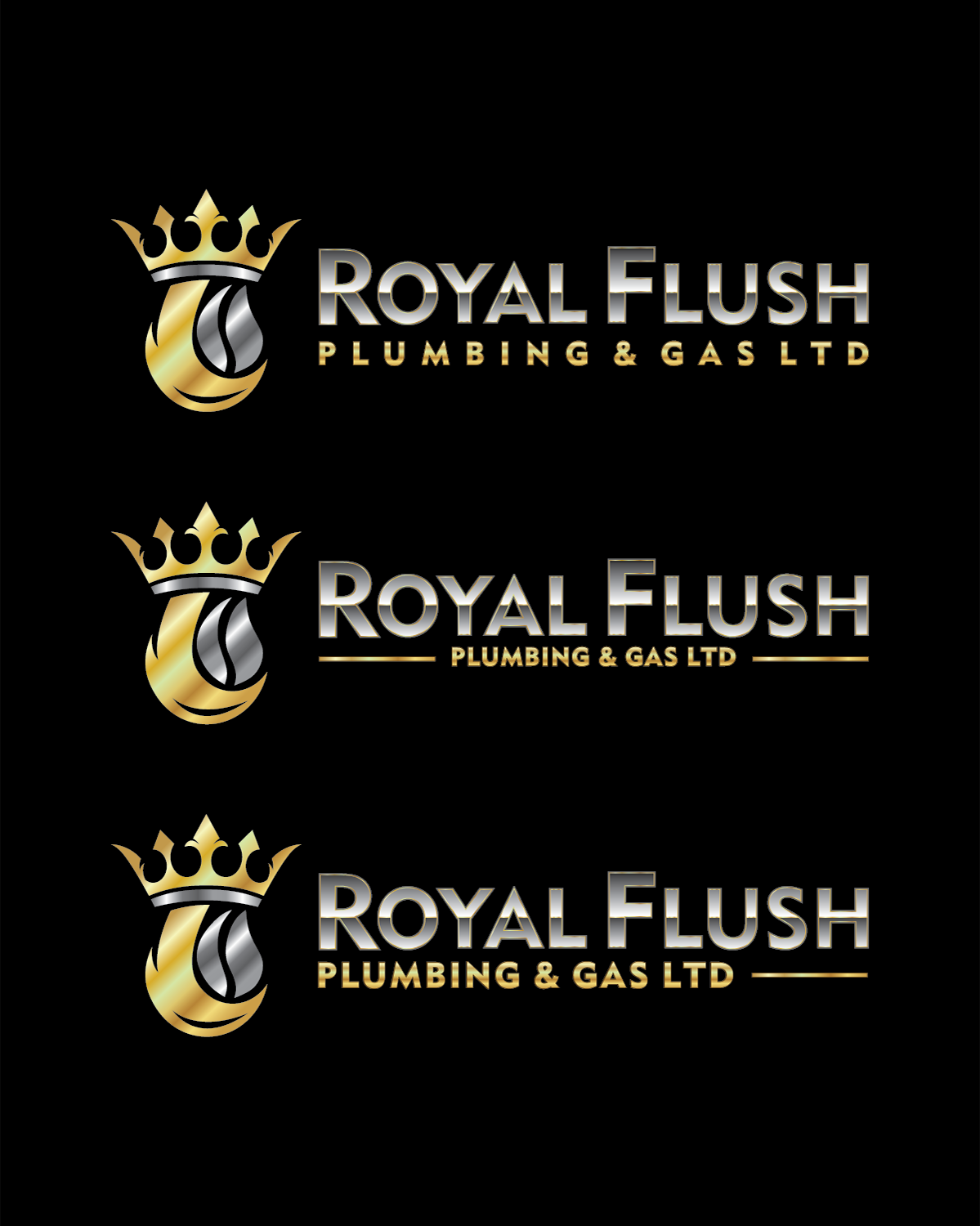 Logo Design by moisesf for RoyalFlush Plumbing & Gas Ltd | Design #12066206