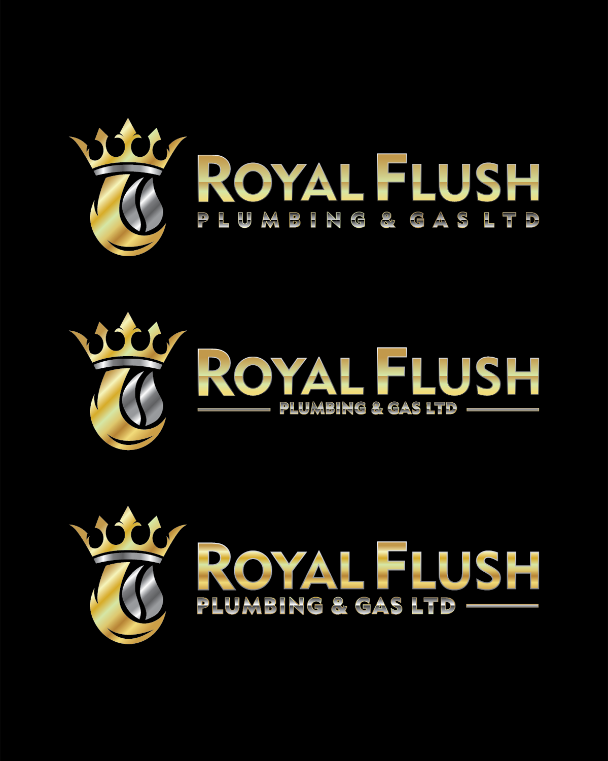 Logo Design by moisesf for RoyalFlush Plumbing & Gas Ltd | Design #12066326