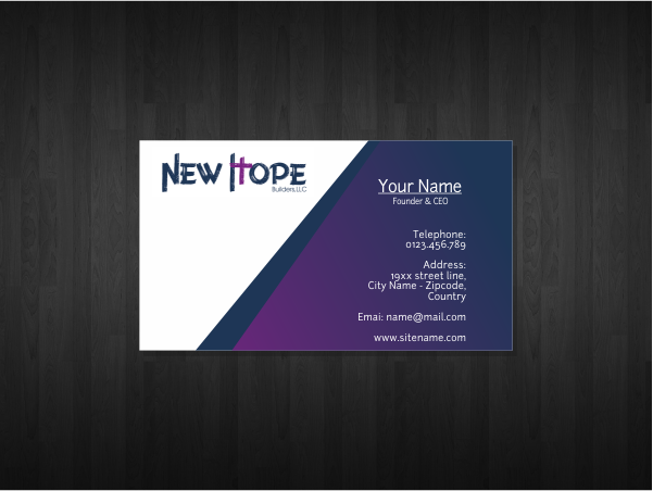 Visitenkarten-Design von SE7EN für New Hope Builders | Design #2402537