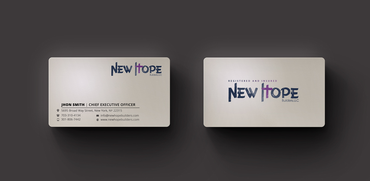 Business Card Design by stoodio.id for New Hope Builders | Design #2444037