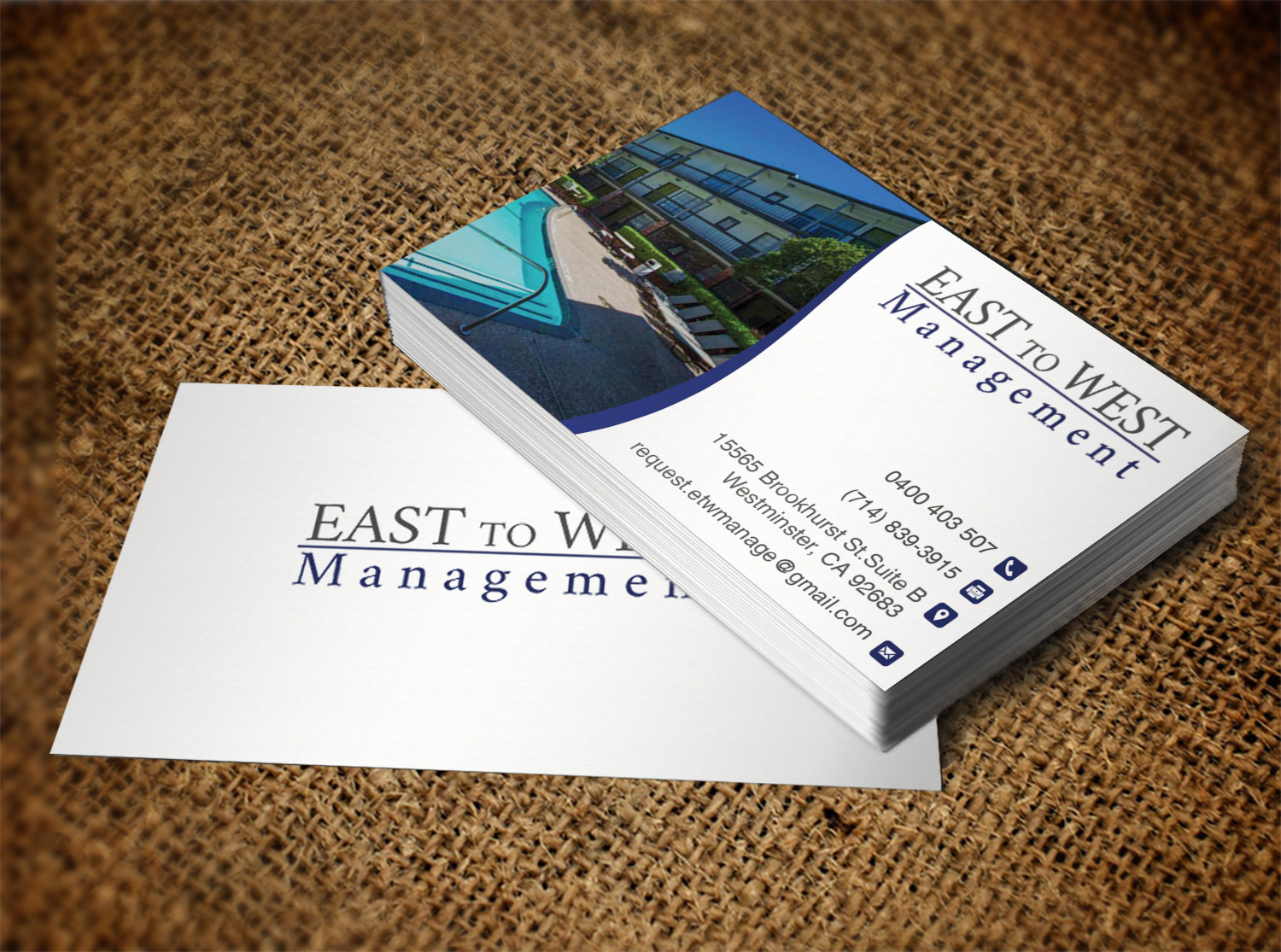 Business Card Design by Pixi Dust for East to West Management, Inc. | Design #12061482