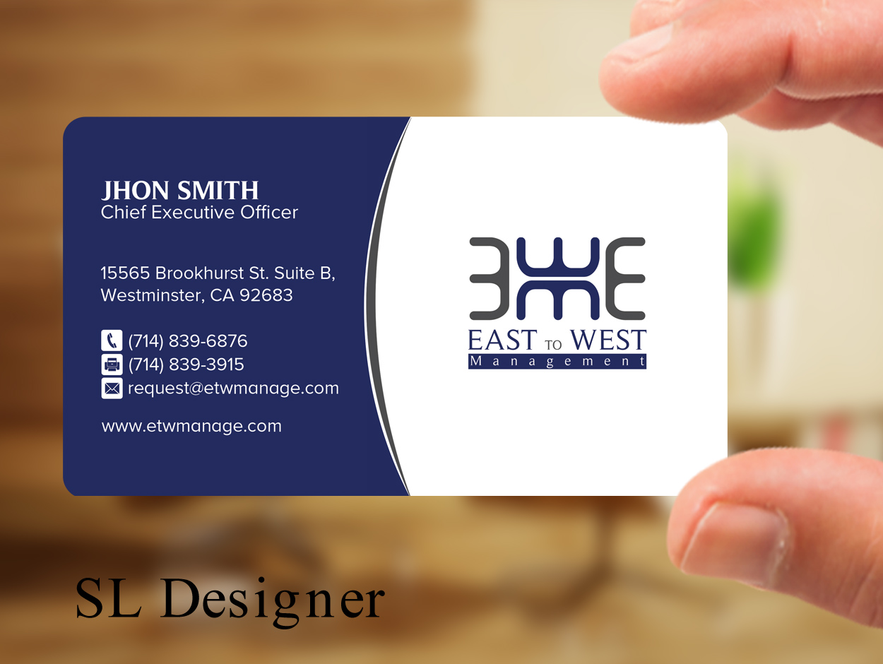 Design de Carte de Visite par SL Designer pour East to West Management, Inc. | Design #12064348