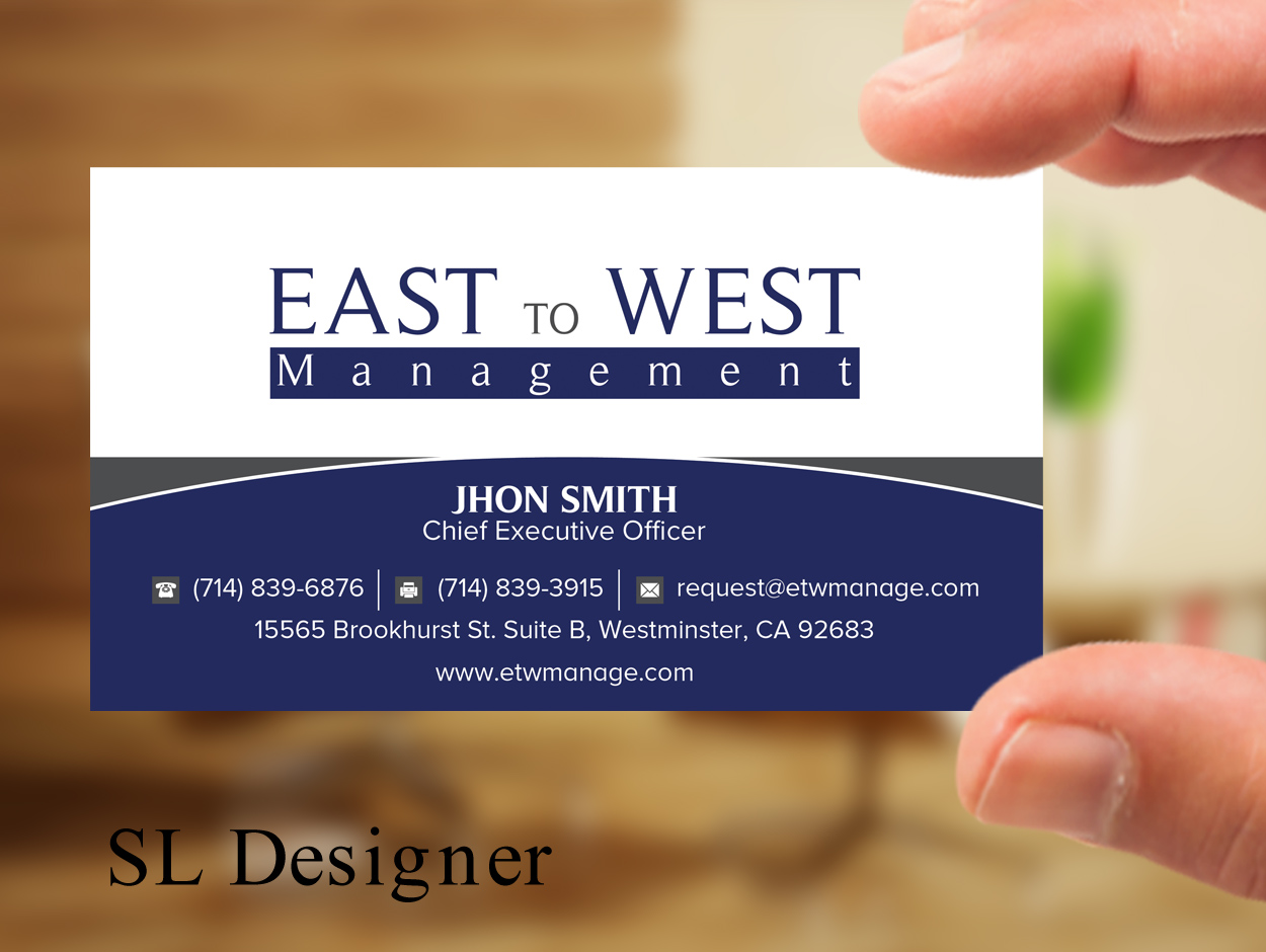Business Card Design by SL Designer for East to West Management, Inc. | Design #12064349