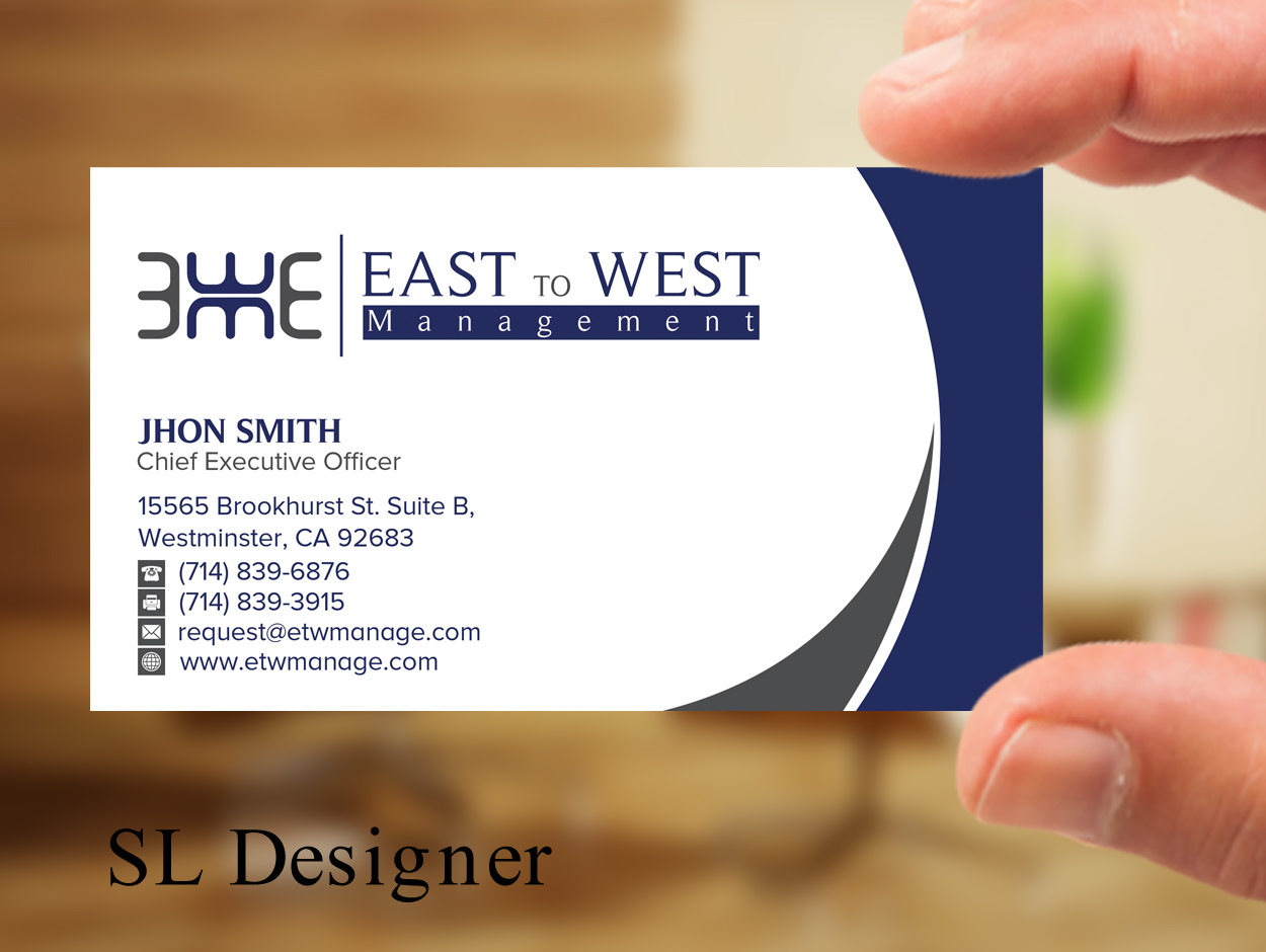 Business Card Design by SL Designer for East to West Management, Inc. | Design #12064351