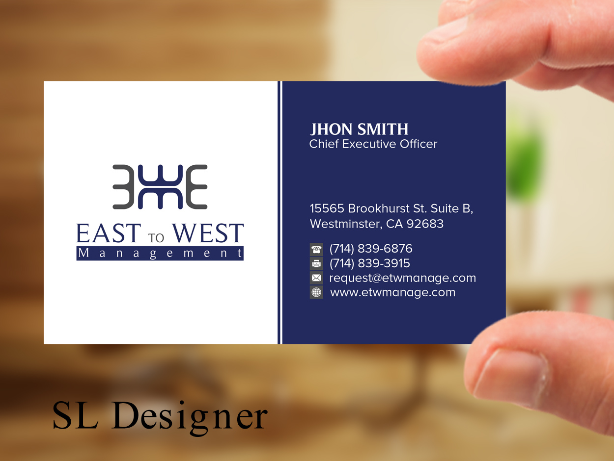 Business Card Design by SL Designer for East to West Management, Inc. | Design #12064353