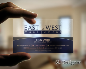 Design de Carte de Visite par SL Designer pour East to West Management, Inc. | Design : #12064355