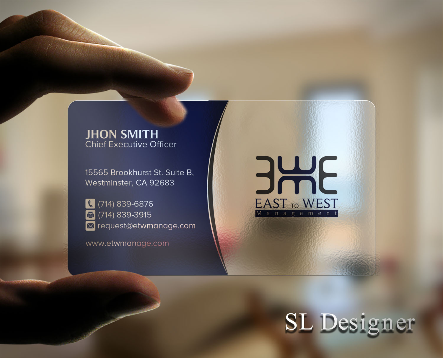 Business Card Design by SL Designer for East to West Management, Inc. | Design #12064357