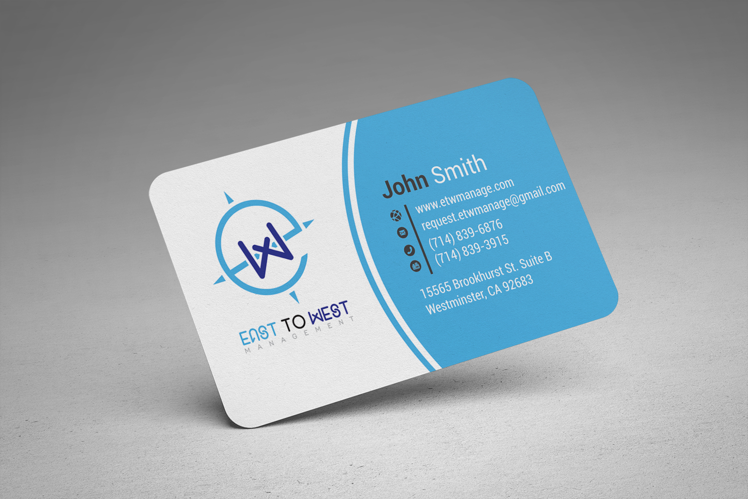 Business Card Design by alhemique1 for East to West Management, Inc. | Design #12072739