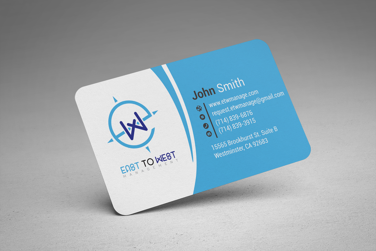 Business Card Design by alhemique1 for East to West Management, Inc. | Design #12072740