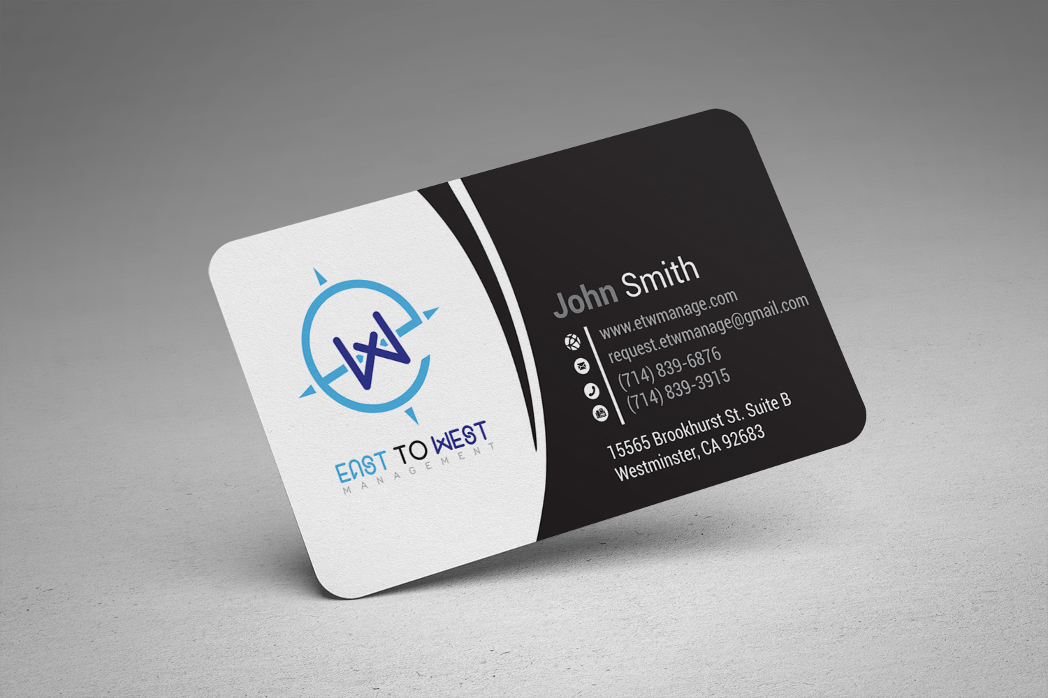 Business Card Design by alhemique1 for East to West Management, Inc. | Design #12072741