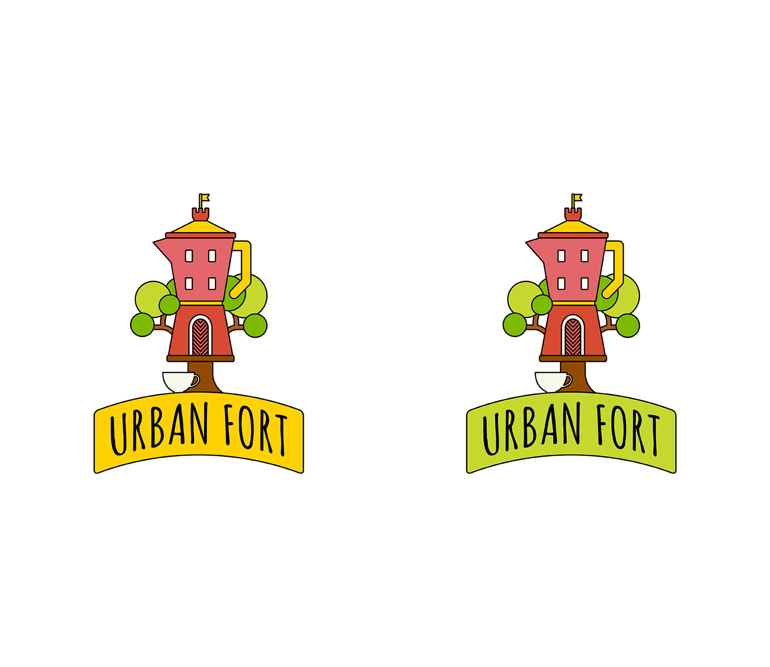 Logo Design by RoundYellow for Urban Fort Play Cafe | Design #12097644