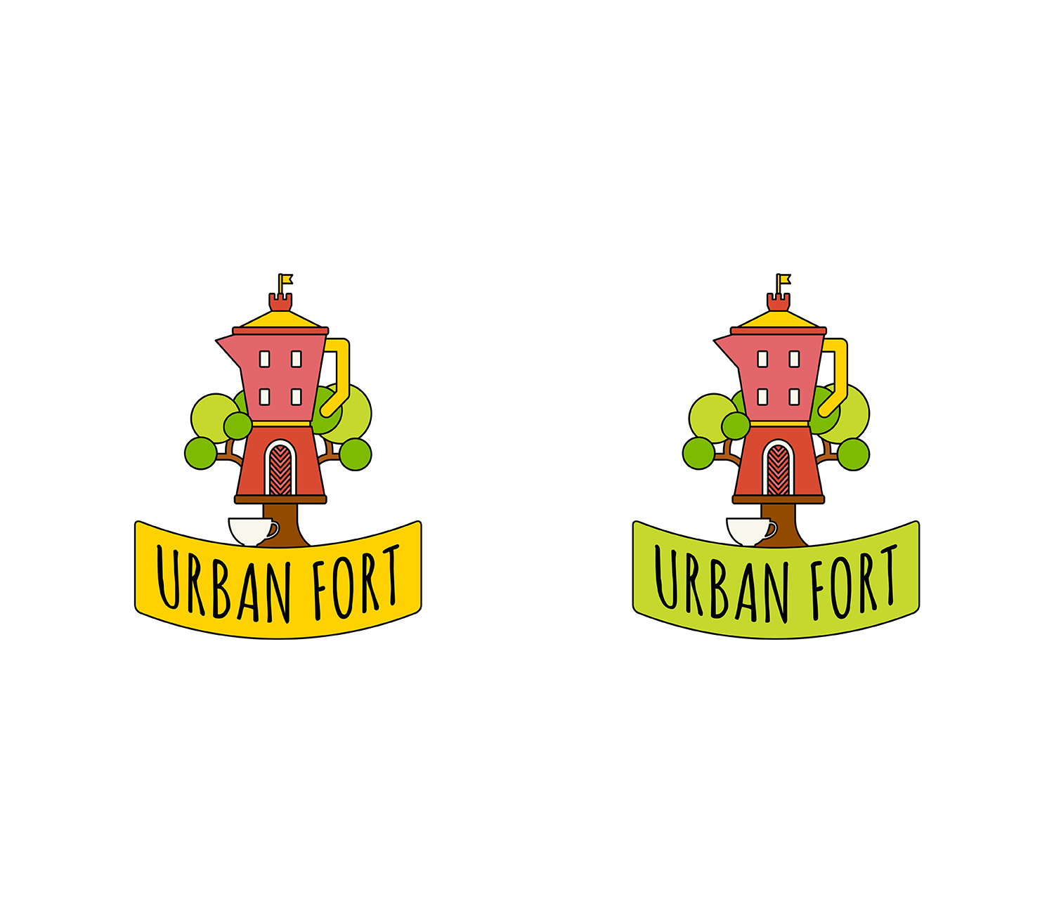 Logo Design by RoundYellow for Urban Fort Play Cafe | Design #12097645