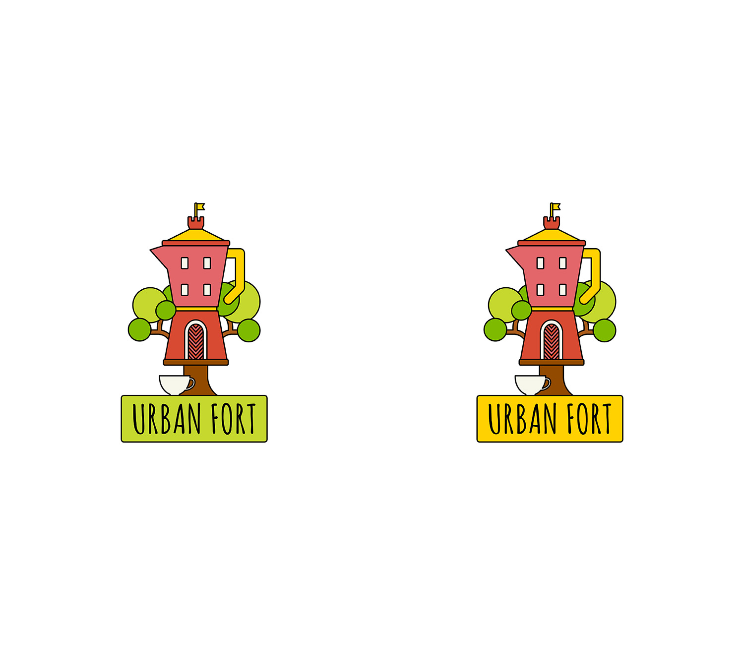Logo Design by RoundYellow for Urban Fort Play Cafe | Design #12097647