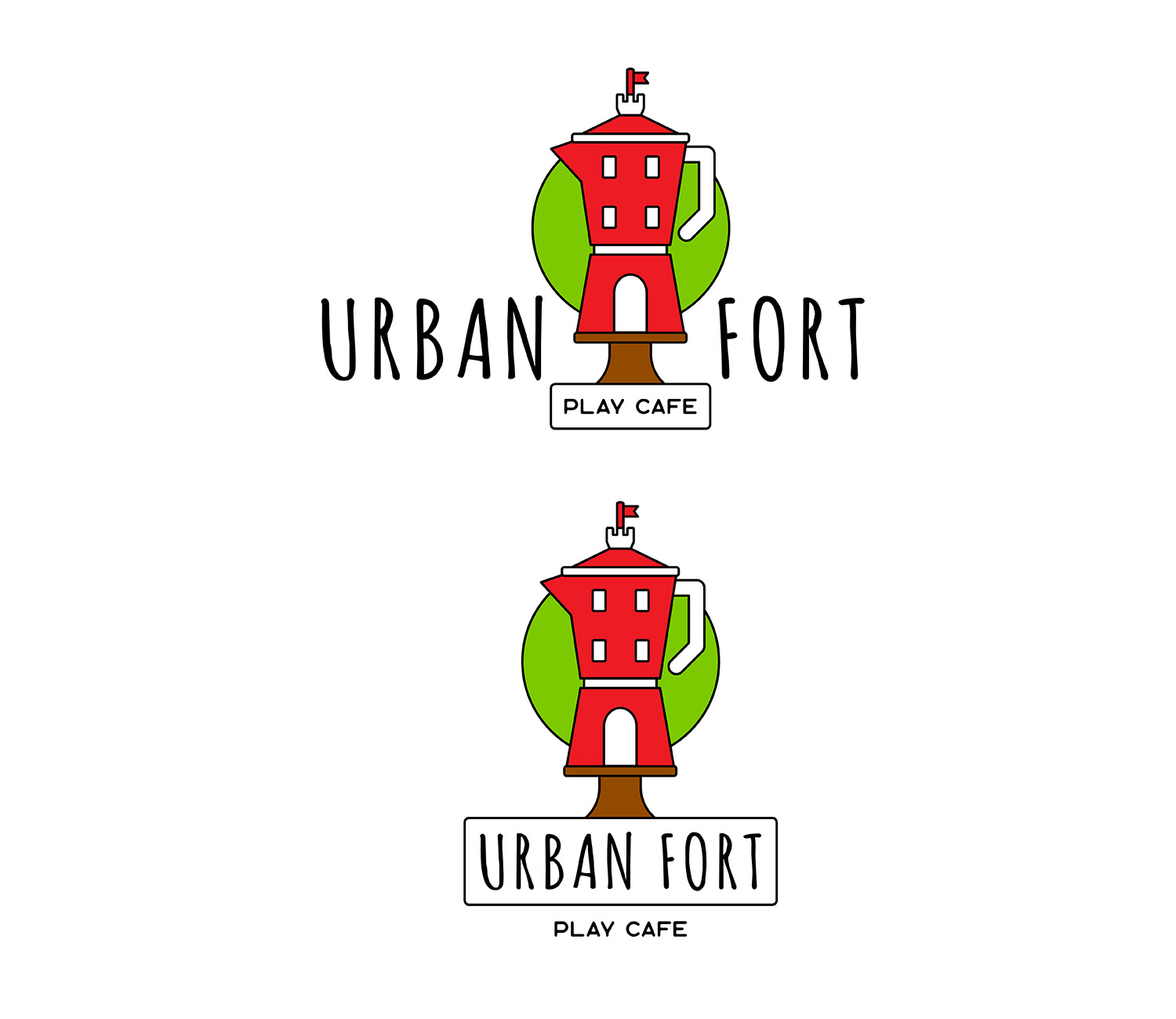 Logo Design by RoundYellow for Urban Fort Play Cafe | Design #12131566