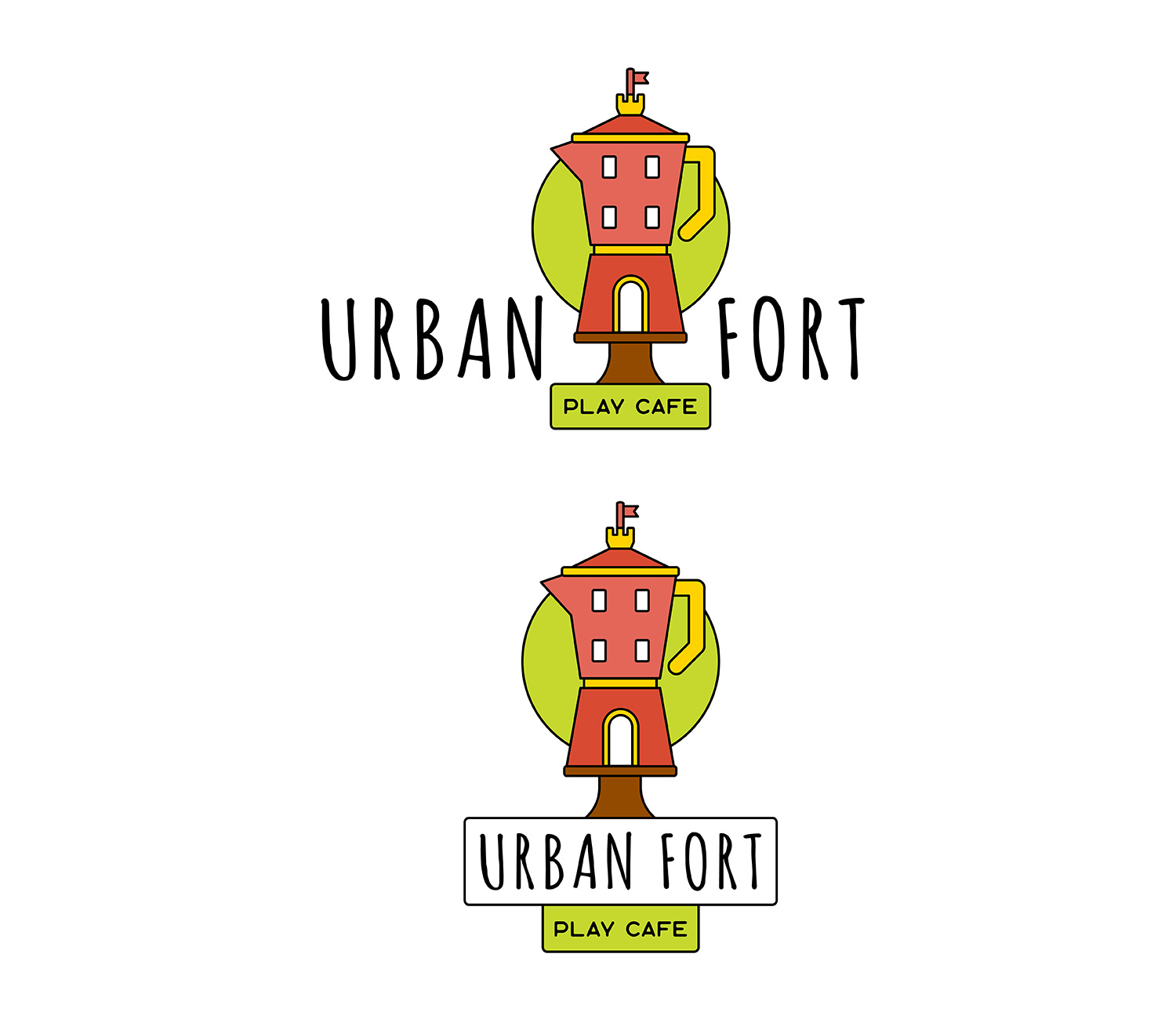 Logo Design by RoundYellow for Urban Fort Play Cafe | Design #12134554