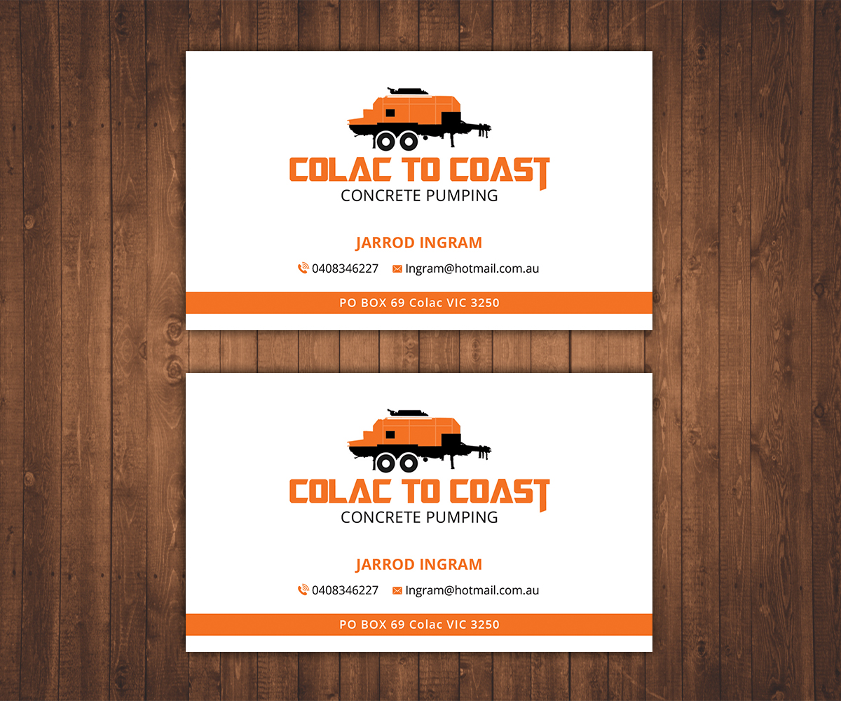Business Card Design by Stylez Designz for Colac To Coast Concrete Pumping | Design #12149570