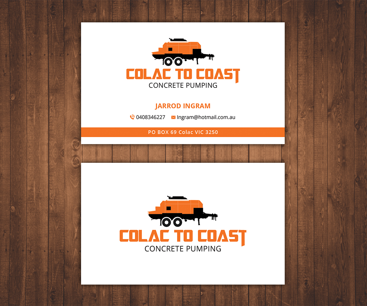 Business Card Design by Stylez Designz for Colac To Coast Concrete Pumping | Design #12149571