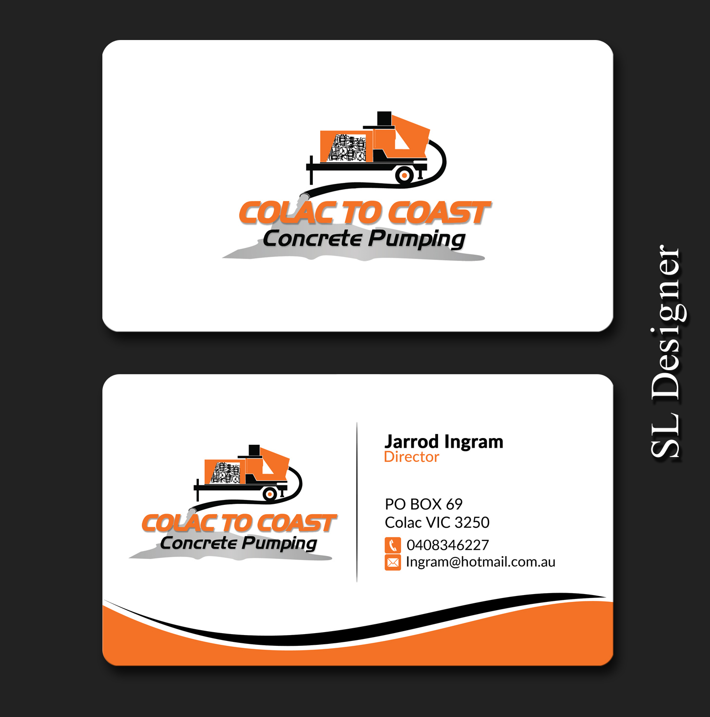Bold, Serious, Concrete Business Card Design for Colac To Coast
