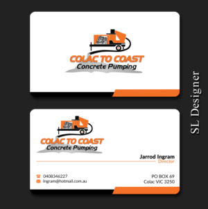 Business Card Design by SL Designer for Colac To Coast Concrete Pumping | Design: #12072833