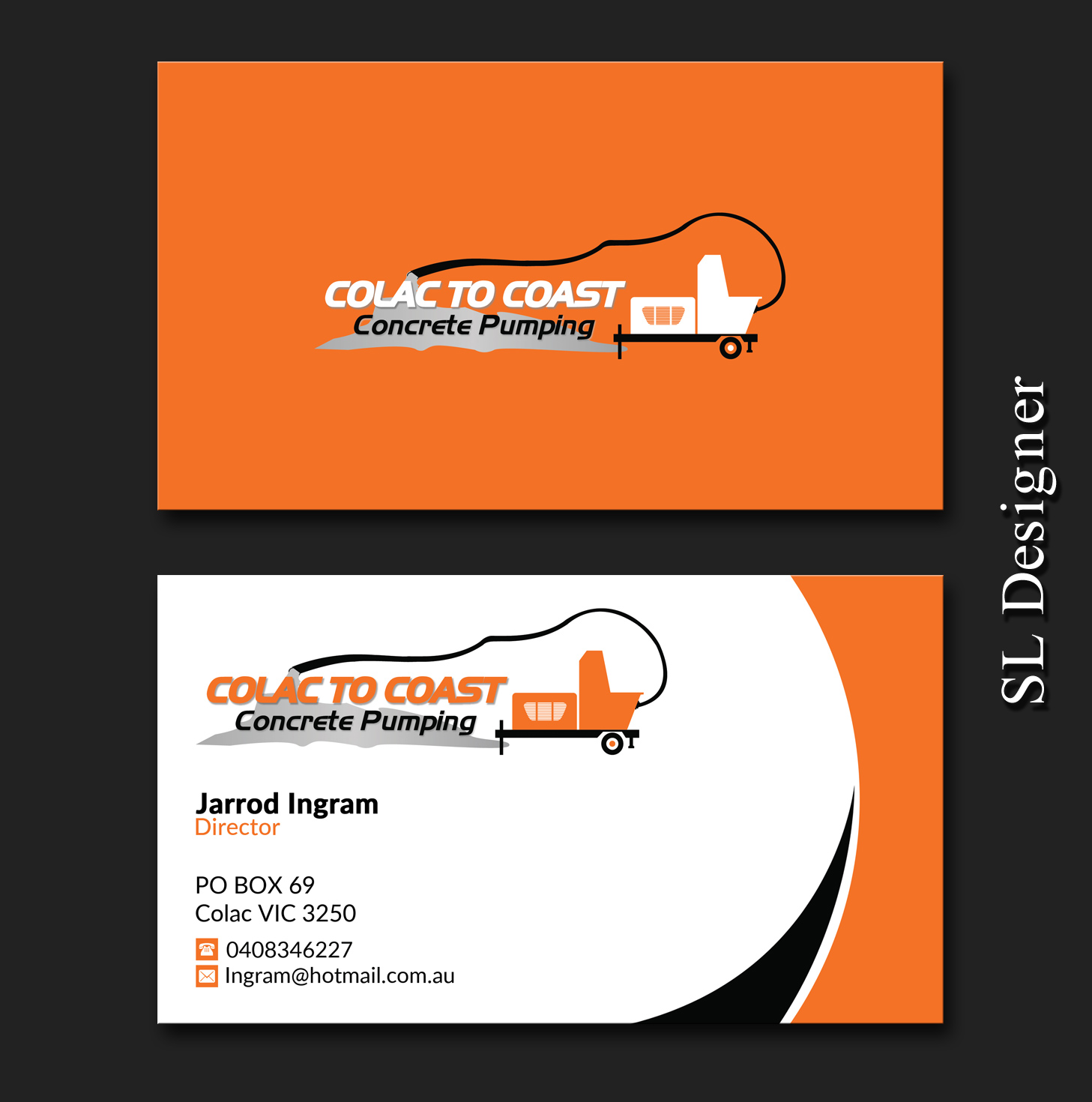 Business Card Design by SL Designer for Colac To Coast Concrete Pumping | Design #12072834