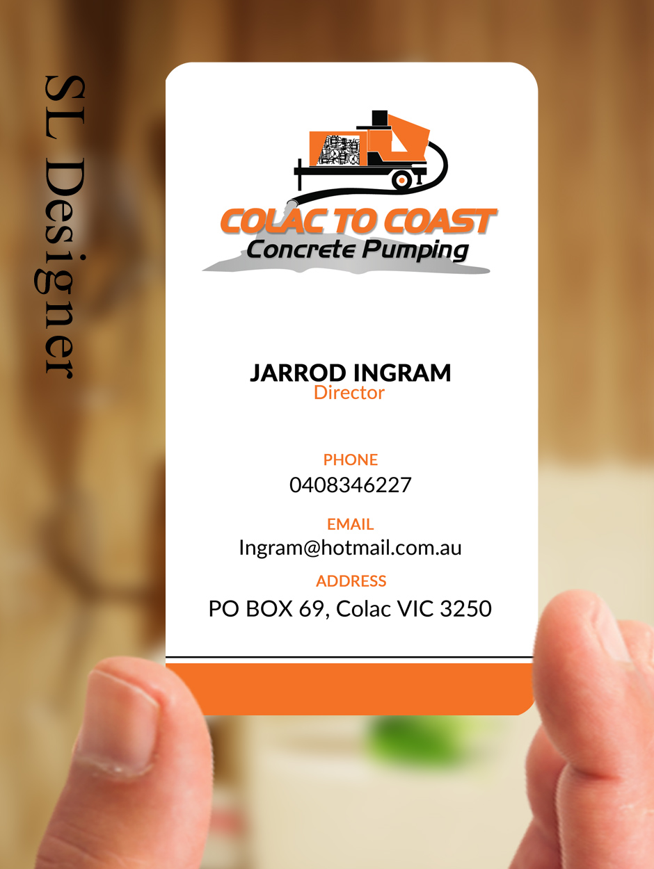 Business Card Design by SL Designer for Colac To Coast Concrete Pumping | Design #12072841