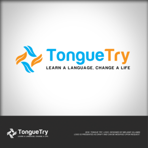 TongueTry and or TongueTry with Tagline Learn a Language, Change a Life | Logo Design by mvillamin