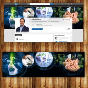 Linkedin background for a high profile biotech start-up consultant | Banner-Design von Kristina Andonoff